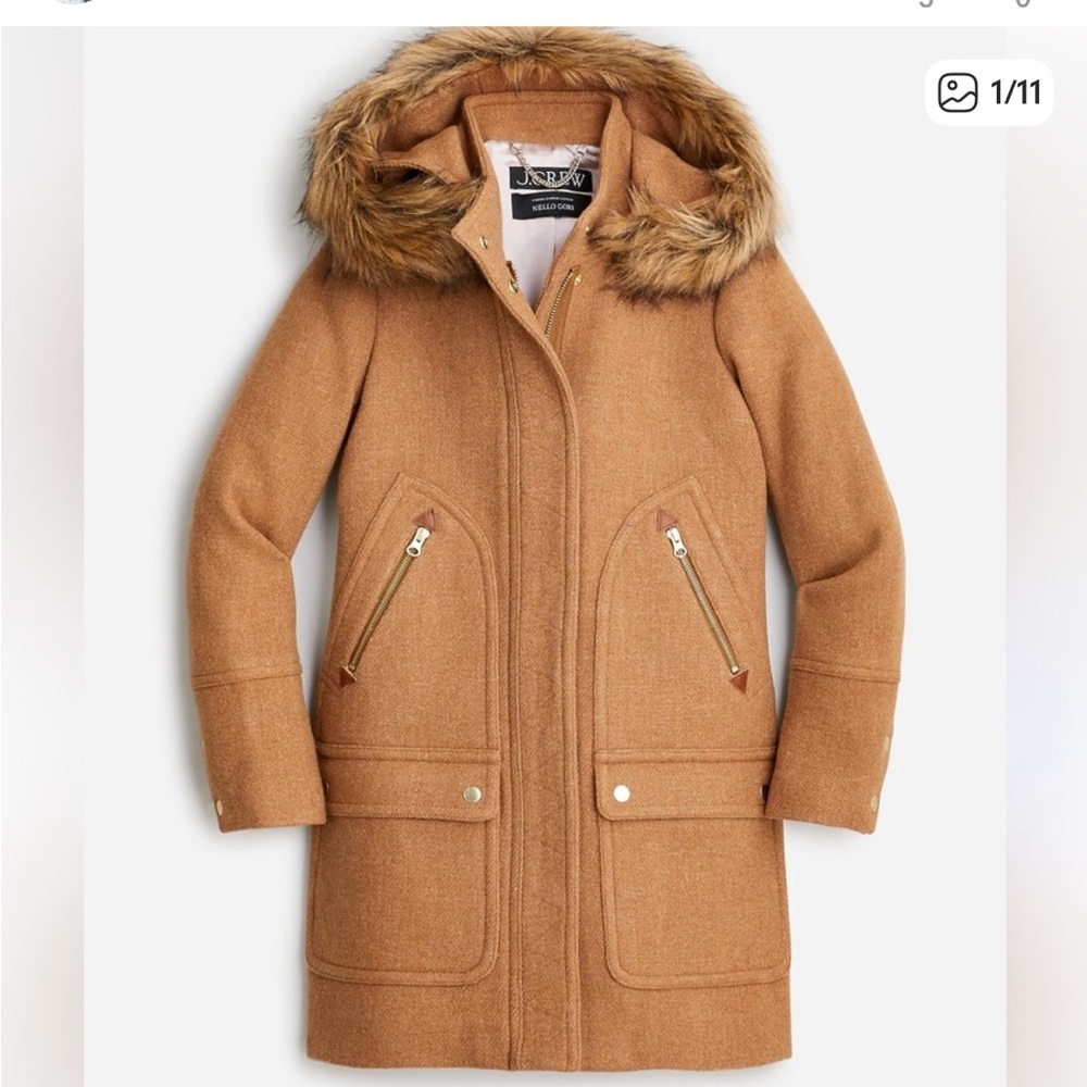J. Crew Chateau Parka in Italian Stadium-Cloth Tan